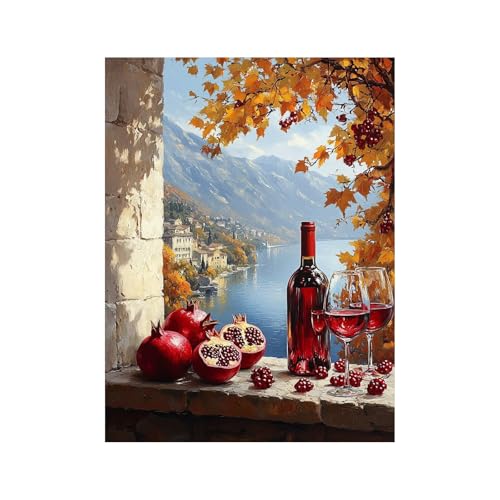 Diamond Painting Erwachsene, Volldiamant Malen Nach Zahlen Granatapfel mit Diamond Painting Zubehör 80 x 60 CM, Diamant Strasssteine Bastelset Erwachsene, DIY set für Wanddeko Wohnzimmer Meer 258-0708 Diamond Painting Erwachsene, Volldiamant Malen Nach Zahlen Granatapfel mit Diamond Painting Zubehör 80 x 60 CM, Diamant Strasssteine Bastelset Erwachsene, DIY set für Wanddeko Wohnzimmer Meer 258-0708 von FANLIGZU