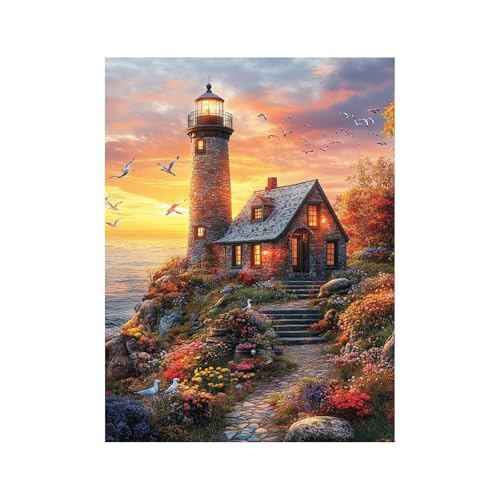 Diamond Painting Erwachsene, Volldiamant Malen Nach Zahlen Leuchtturm mit Diamond Painting Zubehör 55 x 40CM, Diamant Strasssteine Bastelset Erwachsene, DIY set für Wanddeko Wohnzimmer Kabine 258-0569 Diamond Painting Erwachsene, Volldiamant Malen Nach Zahlen Leuchtturm mit Diamond Painting Zubehör 55 x 40CM, Diamant Strasssteine Bastelset Erwachsene, DIY set für Wanddeko Wohnzimmer Kabine 258-0569 von FANLIGZU