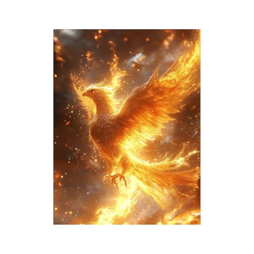 Diamond Painting Erwachsene, Volldiamant Malen Nach Zahlen PhöNix mit Diamond Painting Zubehör 70 x 50 CM, Diamant Strasssteine Bastelset Erwachsene, DIY set für Wanddeko Wohnzimmer Fantasie 258-2314 von FANLIGZU