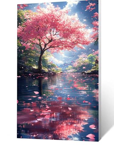 Diamond Painting Erwachsene Baum, 5D Volldiamant Malen Nach Zahlen KirschblüTen mit Diamond Painting Zubehör 20x40 CM, Diamant Strasssteine Bastelset Erwachsene, DIY Set für Deko Wohnzimmer FLZ-1712 Diamond Painting Erwachsene Baum, 5D Volldiamant Malen Nach Zahlen KirschblüTen mit Diamond Painting Zubehör 20x40 CM, Diamant Strasssteine Bastelset Erwachsene, DIY Set für Deko Wohnzimmer FLZ-1712 von FANLIGZU