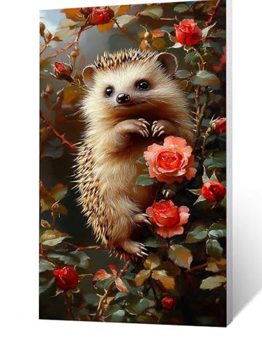 Diamond Painting Erwachsene Blume Diamant Painting Bilder Igel, 5D Malen Nach Zahlen Erwachsene mit Diamond 60 x 30 CM, Farbe Strasssteine Stickerei Embroidery kit, Leinwand Bilder Zimmer Deko FLZ2063 von FANLIGZU