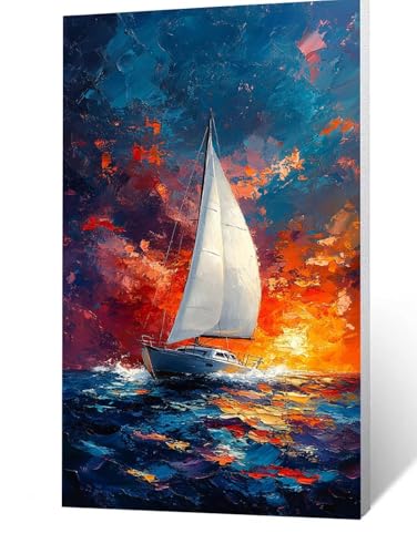 Diamond Painting Erwachsene Boot, 5D Volldiamant Malen Nach Zahlen Landschaft mit Diamond Painting Zubehör 180x90 cm, Diamant Strasssteine Bastelset Erwachsene, DIY Set für Deko Wohnzimmer FLZ-1679 von FANLIGZU