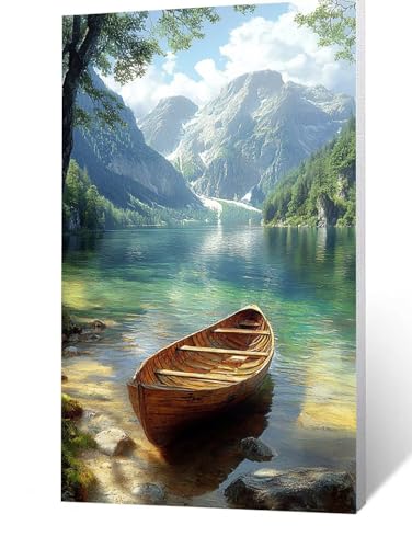 Diamond Painting Erwachsene Boot Diamant Painting Bilder Landschaft, 5D Malen Nach Zahlen Erwachsene mit Diamond 80x160cm, Strasssteine Stickerei Embroidery kit, Leinwand Bilder Zimmer Deko FLZ-1768 von FANLIGZU