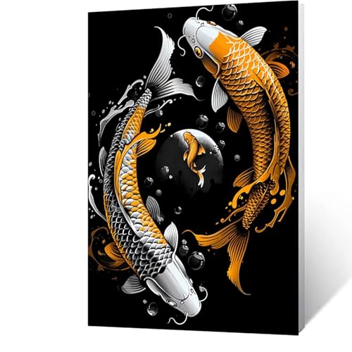 Diamond Painting Erwachsene Fisch, 5D Volldiamant Malen Nach Zahlen Tier mit Diamond Painting Zubehör, Runde Diamant Strasssteine Bastelset Erwachsene, DIY set für Deko Wohnzimmer 40x55 cm Model-14373 Diamond Painting Erwachsene Fisch, 5D Volldiamant Malen Nach Zahlen Tier mit Diamond Painting Zubehör, Runde Diamant Strasssteine Bastelset Erwachsene, DIY set für Deko Wohnzimmer 40x55 cm Model-14373 von FANLIGZU