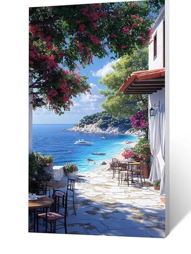 Diamond Painting Erwachsene Kleine Stadt, 5D Volldiamant Malen Nach Zahlen Meerblick mit Diamond Painting Zubehör 40x80 cm, Diamant Strasssteine Bastelset Erwachsene, DIY Set für Zimmer Deko FLZ-1635 Diamond Painting Erwachsene Kleine Stadt, 5D Volldiamant Malen Nach Zahlen Meerblick mit Diamond Painting Zubehör 40x80 cm, Diamant Strasssteine Bastelset Erwachsene, DIY Set für Zimmer Deko FLZ-1635 von FANLIGZU