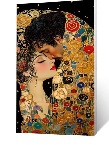 Diamond Painting Erwachsene Kuss, 5D Volldiamant Malen Nach Zahlen Abstrakt mit Diamond Painting Zubehör 20 x 40cm, Farbe Diamant Strasssteine Bastelset Erwachsene, DIY Set für Deko Wohnzimmer FLZ1772 von FANLIGZU