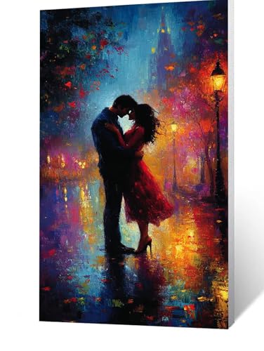 Diamond Painting Erwachsene Paar Diamant Painting Bilder Nachtansicht, 5D Malen Nach Zahlen Erwachsene mit Diamond 80x40CM, Strasssteine Stickerei Embroidery kit, Leinwand Bilder Zimmer Deko FLZ-1885 von FANLIGZU