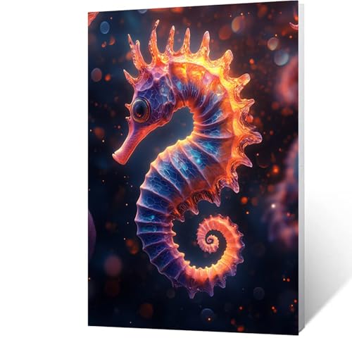 Diamond Painting Erwachsene Seepferdchen, 5D Volldiamant Malen Nach Zahlen Tier mit Diamond Painting Zubehör, Runde Diamant Strasssteine Bastelset Erwachsene, für Zimmer Deko 80 x 110cm Model-14007 Diamond Painting Erwachsene Seepferdchen, 5D Volldiamant Malen Nach Zahlen Tier mit Diamond Painting Zubehör, Runde Diamant Strasssteine Bastelset Erwachsene, für Zimmer Deko 80 x 110cm Model-14007 von FANLIGZU