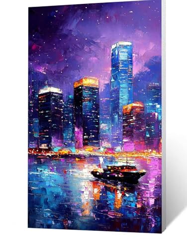 Diamond Painting Erwachsene Stadt, 5D Volldiamant Malen Nach Zahlen Nachtansicht mit Diamond Painting Zubehör 20 x 40cm, Diamant Strasssteine Bastelset Erwachsene, DIY Set für Deko Wohnzimmer FLZ-1932 Diamond Painting Erwachsene Stadt, 5D Volldiamant Malen Nach Zahlen Nachtansicht mit Diamond Painting Zubehör 20 x 40cm, Diamant Strasssteine Bastelset Erwachsene, DIY Set für Deko Wohnzimmer FLZ-1932 von FANLIGZU