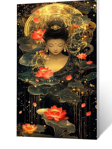 Diamond Painting Erwachsene Zen, 5D Volldiamant Malen Nach Zahlen Blume mit Diamond Painting Zubehör 180 x 90cm, Farbe Diamant Strasssteine Bastelset Erwachsene, DIY Set für Deko Wohnzimmer FLZ-1819 von FANLIGZU