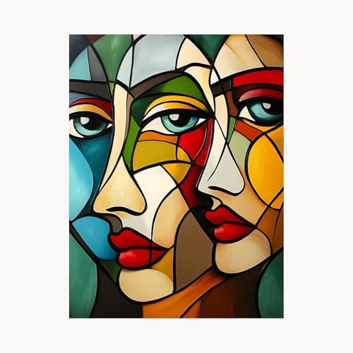 Malen Nach Zahlen Erwachsene, Malen Nach Zahlen Abstrakt, DIY Set Erwachsene mit Acrylfarben Set Leinwand Bilder Frau 50x70 cm Pinselset, Paint by Numbers für Zimmer Deko Geschenke für Frauen FYH-8714 von FANLIGZU