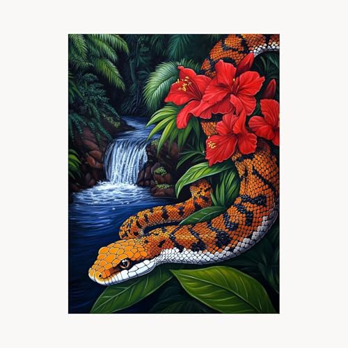 Malen Nach Zahlen Erwachsene, Malen Nach Zahlen Blume, DIY Set Erwachsene mit Acrylfarben Set Leinwand Bilder Schlange 60x80cm Pinselset, Paint by Numbers für Zimmer Deko Geschenke für Frauen FYH-3604 Malen Nach Zahlen Erwachsene, Malen Nach Zahlen Blume, DIY Set Erwachsene mit Acrylfarben Set Leinwand Bilder Schlange 60x80cm Pinselset, Paint by Numbers für Zimmer Deko Geschenke für Frauen FYH-3604 von FANLIGZU