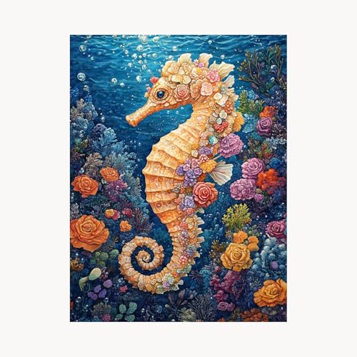 Malen Nach Zahlen Erwachsene, Malen Nach Zahlen Blume, DIY Set Erwachsene mit Acrylfarben Set Leinwand Bilder Seepferdchen 60x80 cm Pinselset, Paint by Numbers, Wanddeko Geschenke für Frauen FYH-1700 Malen Nach Zahlen Erwachsene, Malen Nach Zahlen Blume, DIY Set Erwachsene mit Acrylfarben Set Leinwand Bilder Seepferdchen 60x80 cm Pinselset, Paint by Numbers, Wanddeko Geschenke für Frauen FYH-1700 von FANLIGZU