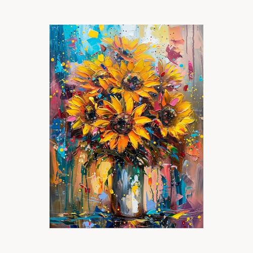Malen Nach Zahlen Erwachsene, Malen Nach Zahlen Blume, DIY Set Erwachsene mit Acrylfarben Set Leinwand Bilder Sonnenblume 60 x 80cm Pinselset, Paint by Numbers, Wanddeko Geschenke für Frauen FYH-1969 Malen Nach Zahlen Erwachsene, Malen Nach Zahlen Blume, DIY Set Erwachsene mit Acrylfarben Set Leinwand Bilder Sonnenblume 60 x 80cm Pinselset, Paint by Numbers, Wanddeko Geschenke für Frauen FYH-1969 von FANLIGZU
