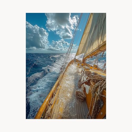 Malen Nach Zahlen Erwachsene, Malen Nach Zahlen Boot, DIY Set Erwachsene mit Acrylfarben Set Leinwand Bilder Landschaft 60 x 80 cm Pinselset, Paint by Numbers,Zimmer Deko Geschenke für Frauen FYH-3079 von FANLIGZU