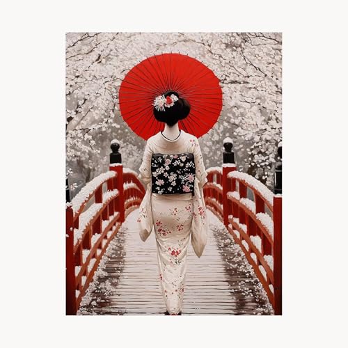 Malen Nach Zahlen Erwachsene, Malen Nach Zahlen Frau, DIY Set Erwachsene mit Acrylfarben Set Leinwand Bilder Geisha 70 x 95 cm Pinselset, Paint by Numbers für Zimmer Deko Geschenke für Frauen FYH-1140 Malen Nach Zahlen Erwachsene, Malen Nach Zahlen Frau, DIY Set Erwachsene mit Acrylfarben Set Leinwand Bilder Geisha 70 x 95 cm Pinselset, Paint by Numbers für Zimmer Deko Geschenke für Frauen FYH-1140 von FANLIGZU
