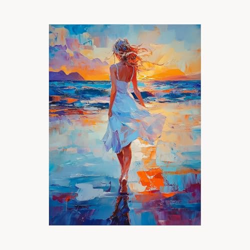 Malen Nach Zahlen Erwachsene, Malen Nach Zahlen Frau, DIY Set Erwachsene mit Acrylfarben Set Leinwand Bilder Landschaft 70 x 95cm Pinselset, Paint by Numbers, Zimmer Deko Geschenke für Frauen FYH-5813 von FANLIGZU