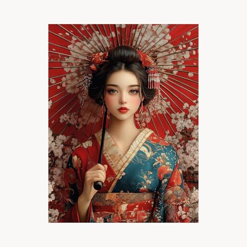 Malen Nach Zahlen Erwachsene, Malen Nach Zahlen Geisha, DIY Set Erwachsene mit Acrylfarben Set Leinwand Bilder Frau 50x70 cm Pinselset, Paint by Numbers für Zimmer Deko Geschenke für Frauen FYH-1882 Malen Nach Zahlen Erwachsene, Malen Nach Zahlen Geisha, DIY Set Erwachsene mit Acrylfarben Set Leinwand Bilder Frau 50x70 cm Pinselset, Paint by Numbers für Zimmer Deko Geschenke für Frauen FYH-1882 von FANLIGZU