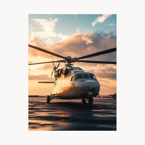 Malen Nach Zahlen Erwachsene, Malen Nach Zahlen Hubschrauber, DIY Set Erwachsene mit Acrylfarben Set Leinwand Bilder Wolke 70x95 cm Pinselset, Paint by Numbers, Wanddeko Geschenke für Frauen FYH-8777 von FANLIGZU