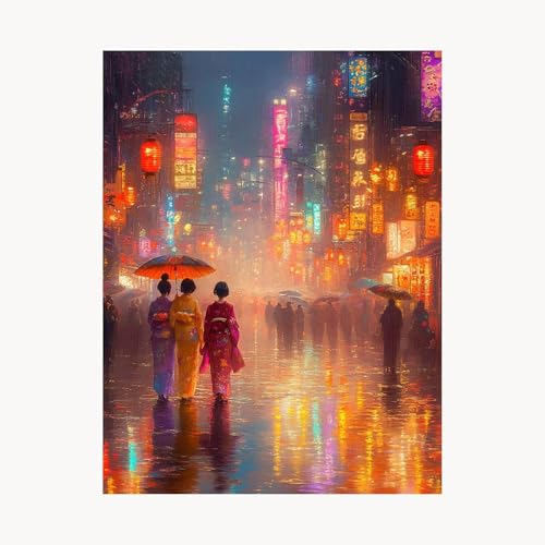 Malen Nach Zahlen Erwachsene, Malen Nach Zahlen Japan, DIY Set Erwachsene mit Acrylfarben Set Leinwand Bilder Nachtansicht 60x80cm Pinselset, Paint by Numbers,Zimmer Deko Geschenke für Frauen FYH-1042 Malen Nach Zahlen Erwachsene, Malen Nach Zahlen Japan, DIY Set Erwachsene mit Acrylfarben Set Leinwand Bilder Nachtansicht 60x80cm Pinselset, Paint by Numbers,Zimmer Deko Geschenke für Frauen FYH-1042 von FANLIGZU