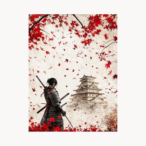 Malen Nach Zahlen Erwachsene, Malen Nach Zahlen Krieger, DIY Set Erwachsene mit Acrylfarben Set Leinwand Bilder Landschaft 60 x 80 cm Pinselset, Paint by Numbers,Wanddeko Geschenke für Frauen FYH-3994 von FANLIGZU
