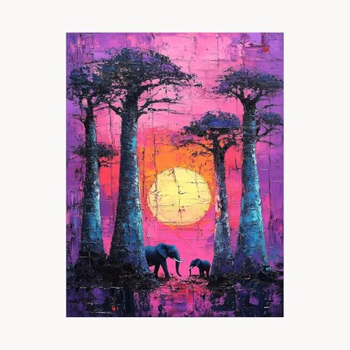 Malen Nach Zahlen Erwachsene, Malen Nach Zahlen Landschaft, DIY Set Erwachsene mit Acrylfarben Set Leinwand Bilder Elefant 60 x 80cm Pinselset, Paint by Numbers, Wanddeko Geschenke für Frauen FYH-1176 Malen Nach Zahlen Erwachsene, Malen Nach Zahlen Landschaft, DIY Set Erwachsene mit Acrylfarben Set Leinwand Bilder Elefant 60 x 80cm Pinselset, Paint by Numbers, Wanddeko Geschenke für Frauen FYH-1176 von FANLIGZU