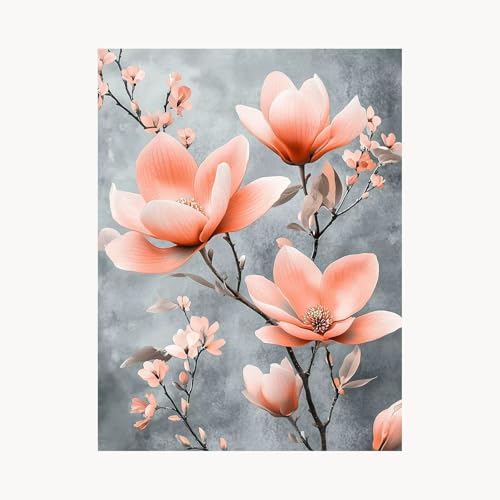Malen Nach Zahlen Erwachsene, Malen Nach Zahlen PflanZen, DIY Set Erwachsene mit Acrylfarben Set Leinwand Bilder Blume 60x80cm Pinselset, Paint by Numbers für Zimmer Deko Geschenke für Frauen FYH-7203 von FANLIGZU