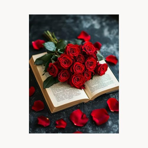 Malen Nach Zahlen Erwachsene, Malen Nach Zahlen Rose, DIY Set Erwachsene mit Acrylfarben Set Leinwand Bilder Buch 70 x 95cm Pinselset,Paint by Numbers für Deko Wohnzimmer Geschenke für Frauen FYH-8558 von FANLIGZU