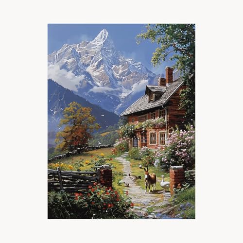 Malen Nach Zahlen Erwachsene, Malen Nach Zahlen Schneeberg, DIY Set Erwachsene mit Acrylfarben Set Leinwand Bilder Landschaft 40x55cm Pinselset, Paint by Numbers,Wanddeko Geschenke für Frauen FYH-3053 Malen Nach Zahlen Erwachsene, Malen Nach Zahlen Schneeberg, DIY Set Erwachsene mit Acrylfarben Set Leinwand Bilder Landschaft 40x55cm Pinselset, Paint by Numbers,Wanddeko Geschenke für Frauen FYH-3053 von FANLIGZU