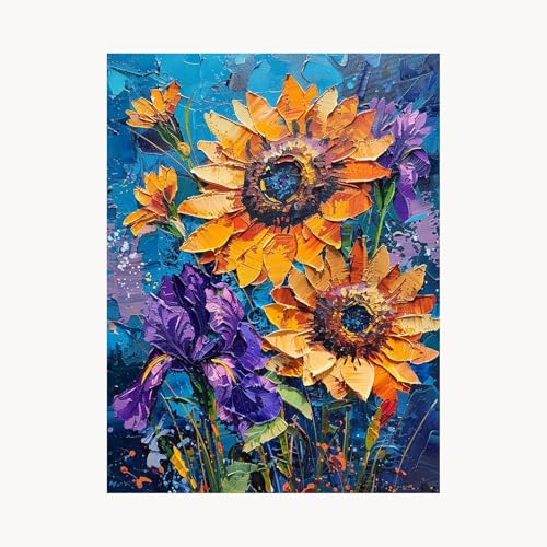 Malen Nach Zahlen Erwachsene, Malen Nach Zahlen Sonnenblume, DIY Set Erwachsene mit Acrylfarben Set Leinwand Bilder Blume 50 x 70cm Pinselset, Paint by Numbers, Wanddeko Geschenke für Frauen FYH-1602 Malen Nach Zahlen Erwachsene, Malen Nach Zahlen Sonnenblume, DIY Set Erwachsene mit Acrylfarben Set Leinwand Bilder Blume 50 x 70cm Pinselset, Paint by Numbers, Wanddeko Geschenke für Frauen FYH-1602 von FANLIGZU