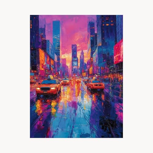 Malen Nach Zahlen Erwachsene, Malen Nach Zahlen Stadt, DIY Set Erwachsene mit Acrylfarben Set Leinwand Bilder Landschaft 80x110cm Pinselset, Paint by Numbers, Zimmer Deko Geschenke für Frauen FYH-3484 von FANLIGZU