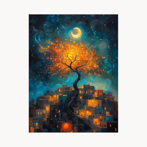 Malen Nach Zahlen Erwachsene, Malen Nach Zahlen Stadt, DIY Set Erwachsene mit Acrylfarben Set Leinwand Bilder Mond 50x70 cm Pinselset,Paint by Numbers für Deko Wohnzimmer Geschenke für Frauen FYH-2126 Malen Nach Zahlen Erwachsene, Malen Nach Zahlen Stadt, DIY Set Erwachsene mit Acrylfarben Set Leinwand Bilder Mond 50x70 cm Pinselset,Paint by Numbers für Deko Wohnzimmer Geschenke für Frauen FYH-2126 von FANLIGZU