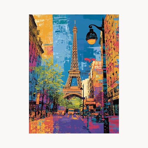 Malen Nach Zahlen Erwachsene, Malen Nach Zahlen Stadt, DIY Set Erwachsene mit Acrylfarben Set Leinwand Bilder Paris 70 x 95cm Pinselset, Paint by Numbers für Zimmer Deko Geschenke für Frauen FYH-1665 Malen Nach Zahlen Erwachsene, Malen Nach Zahlen Stadt, DIY Set Erwachsene mit Acrylfarben Set Leinwand Bilder Paris 70 x 95cm Pinselset, Paint by Numbers für Zimmer Deko Geschenke für Frauen FYH-1665 von FANLIGZU