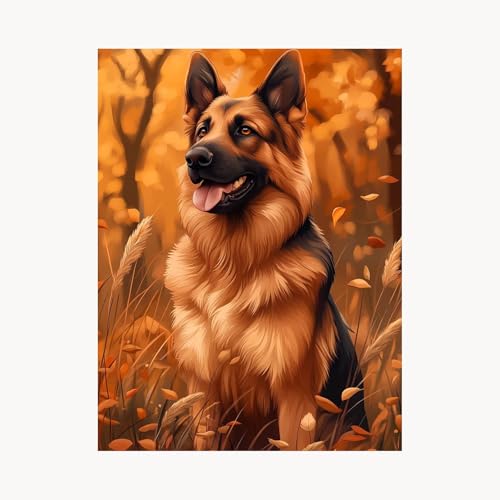 Malen Nach Zahlen Erwachsene, Malen Nach Zahlen Tier, DIY Set Erwachsene mit Acrylfarben Set Leinwand Bilder Hund 50 x 70 cm Pinselset, Paint by Numbers für Zimmer Deko Geschenke für Frauen FYH-8153 von FANLIGZU