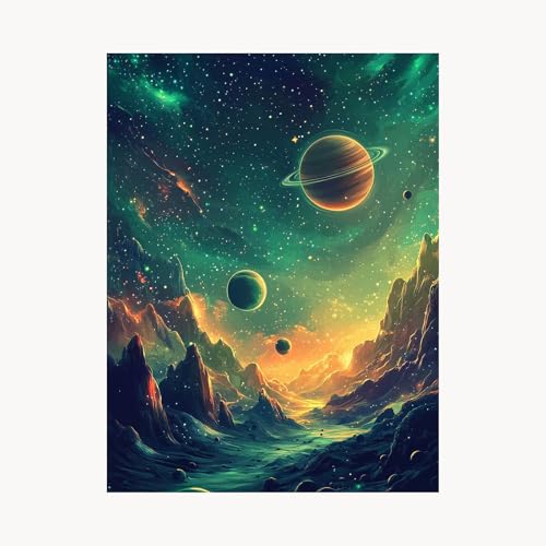 Malen Nach Zahlen Erwachsene, Malen Nach Zahlen Universum, DIY Set Erwachsene mit Acrylfarben Set Leinwand Bilder Sternenhimmel 80 x 110 cm Pinselset, Paint by Numbers, Geschenke für Frauen FYH-6997 von FANLIGZU