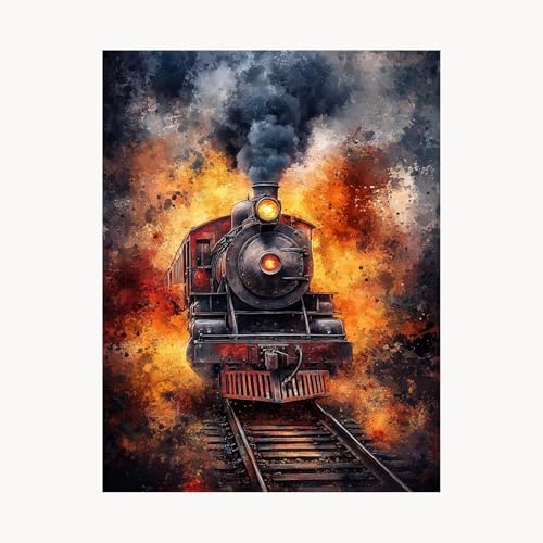 Malen Nach Zahlen Erwachsene, Malen Nach Zahlen Zug, DIY Set Erwachsene mit Acrylfarben Set Leinwand Bilder Landschaft 60x80cm Pinselset, Paint by Numbers für Zimmer Deko Geschenke für Frauen FYH-1286 Malen Nach Zahlen Erwachsene, Malen Nach Zahlen Zug, DIY Set Erwachsene mit Acrylfarben Set Leinwand Bilder Landschaft 60x80cm Pinselset, Paint by Numbers für Zimmer Deko Geschenke für Frauen FYH-1286 von FANLIGZU