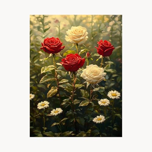 Malen Nach Zahlen Erwachsene Blume Malen Nach Zahlen Kinder PflanZen, Basteln Erwachsene Leinwand Bilder 95 x 70 cm, DIY Set mit Pinsel Acrylfarben Farbe Leinwand, Geschenke für Frauen FYH-6563 von FANLIGZU