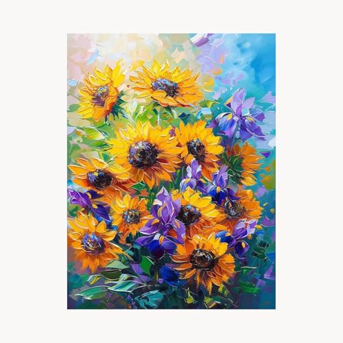 Malen Nach Zahlen Erwachsene Blume Malen Nach Zahlen Kinder Sonnenblume, Basteln Erwachsene Leinwand Bilder 95x70cm, DIY Set mit Pinsel Acrylfarben Farbe Leinwand, Geschenke für Frauen FYH-1354 Malen Nach Zahlen Erwachsene Blume Malen Nach Zahlen Kinder Sonnenblume, Basteln Erwachsene Leinwand Bilder 95x70cm, DIY Set mit Pinsel Acrylfarben Farbe Leinwand, Geschenke für Frauen FYH-1354 von FANLIGZU