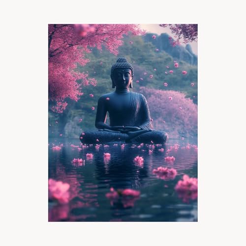Malen Nach Zahlen Erwachsene Blume Malen Nach Zahlen Kinder Zen, Basteln Erwachsene Leinwand Bilder 55 x 40 cm, DIY Set mit Pinsel Acrylfarben Farbe Leinwand, Zimmer Deko Geschenke für Frauen FYH-8390 von FANLIGZU