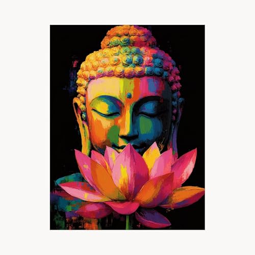 Malen Nach Zahlen Erwachsene Blume Malen Nach Zahlen Kinder Zen, Basteln Erwachsene Leinwand Bilder 55 x 40cm, DIY Set mit Pinsel Acrylfarben Farbe Leinwand, Zimmer Deko Geschenke für Frauen FYH-7524 von FANLIGZU