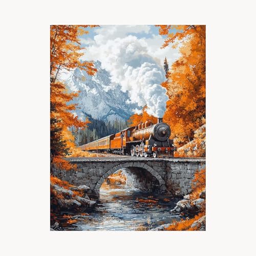 Malen Nach Zahlen Erwachsene Brücke Malen Nach Zahlen Kinder Zug, Basteln Erwachsene Leinwand Bilder 95x70cm,DIY Set mit Pinsel Acrylfarben Farbe Leinwand für Zimmer Deko Geschenke für Frauen FYH-1707 Malen Nach Zahlen Erwachsene Brücke Malen Nach Zahlen Kinder Zug, Basteln Erwachsene Leinwand Bilder 95x70cm,DIY Set mit Pinsel Acrylfarben Farbe Leinwand für Zimmer Deko Geschenke für Frauen FYH-1707 von FANLIGZU