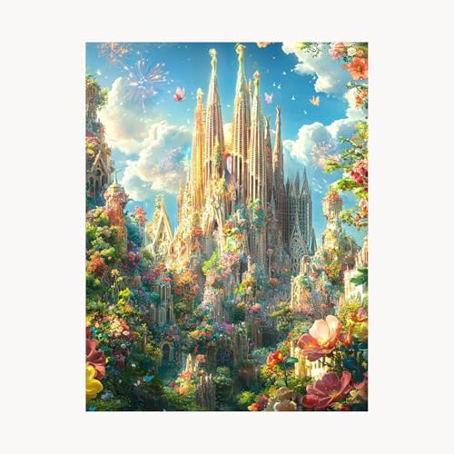 Malen Nach Zahlen Erwachsene Kathedrale Sagrada Familia Malen Nach Zahlen Kinder Blume, Basteln Erwachsene Leinwand Bilder 95x70 cm, DIY Set mit Pinsel Acrylfarben Farbe Leinwand, Geschenke FYH-1207 Malen Nach Zahlen Erwachsene Kathedrale Sagrada Familia Malen Nach Zahlen Kinder Blume, Basteln Erwachsene Leinwand Bilder 95x70 cm, DIY Set mit Pinsel Acrylfarben Farbe Leinwand, Geschenke FYH-1207 von FANLIGZU