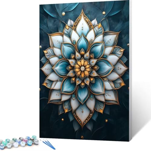 Malen Nach Zahlen Erwachsene Mandala, Paint by Numbers, DIY Bastelset Erwachsene Blume, mit Pinseln und Acrylfarben Handgemalt Ölgemälde Leinwand für Home Decor Geschenk, Ohne Rahmen 35x50cm X - 2 Malen Nach Zahlen Erwachsene Mandala, Paint by Numbers, DIY Bastelset Erwachsene Blume, mit Pinseln und Acrylfarben Handgemalt Ölgemälde Leinwand für Home Decor Geschenk, Ohne Rahmen 35x50cm X - 2 von FANLIGZU