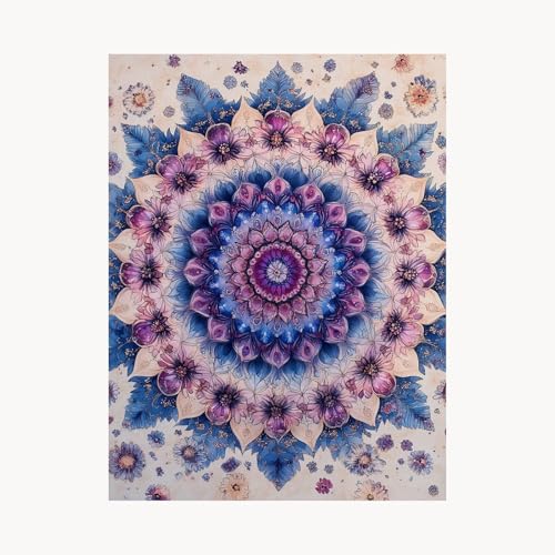 Malen Nach Zahlen Erwachsene Mandala Malen Nach Zahlen Kinder Blume, Basteln Erwachsene Leinwand Bilder 95 x 70 cm, DIY Set mit Pinsel Acrylfarben Farbe Leinwand,Wanddeko Geschenke für Frauen FYH-1561 von FANLIGZU