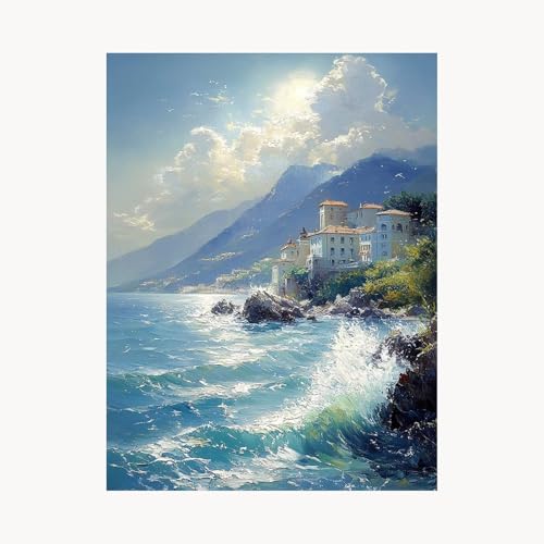 Malen Nach Zahlen Erwachsene Meerblick Malen Nach Zahlen Kinder Architektur, Basteln Erwachsene Leinwand Bilder 80x60cm, DIY Set mit Pinsel Acrylfarben Farbe Leinwand, Geschenke für Frauen FYH-3048 Malen Nach Zahlen Erwachsene Meerblick Malen Nach Zahlen Kinder Architektur, Basteln Erwachsene Leinwand Bilder 80x60cm, DIY Set mit Pinsel Acrylfarben Farbe Leinwand, Geschenke für Frauen FYH-3048 von FANLIGZU