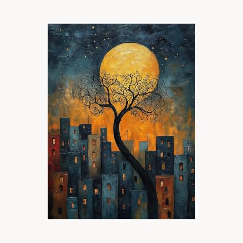 Malen Nach Zahlen Erwachsene Mond Malen Nach Zahlen Kinder Stadt, Basteln Erwachsene Leinwand Bilder 110x80cm, DIY Set mit Pinsel Acrylfarben Farbe Leinwand, Zimmer Deko Geschenke für Frauen FYH-1525 Malen Nach Zahlen Erwachsene Mond Malen Nach Zahlen Kinder Stadt, Basteln Erwachsene Leinwand Bilder 110x80cm, DIY Set mit Pinsel Acrylfarben Farbe Leinwand, Zimmer Deko Geschenke für Frauen FYH-1525 von FANLIGZU
