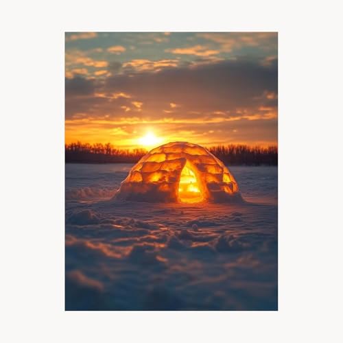 Malen Nach Zahlen Erwachsene Schneehaus Malen Nach Zahlen Kinder Sonnenuntergang, Basteln Erwachsene Leinwand Bilder 95x70 cm, DIY Set mit Pinsel Acrylfarben Farbe Leinwand, Deko Wohnzimmer FYH-1085 Malen Nach Zahlen Erwachsene Schneehaus Malen Nach Zahlen Kinder Sonnenuntergang, Basteln Erwachsene Leinwand Bilder 95x70 cm, DIY Set mit Pinsel Acrylfarben Farbe Leinwand, Deko Wohnzimmer FYH-1085 von FANLIGZU