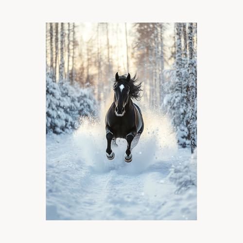 Malen Nach Zahlen Erwachsene SchneesZene Malen Nach Zahlen Kinder Horse, Basteln Erwachsene Leinwand Bilder 80 x 60 cm, DIY Set mit Pinsel Acrylfarben Farbe Leinwand, Geschenke für Frauen FYH-1072 von FANLIGZU