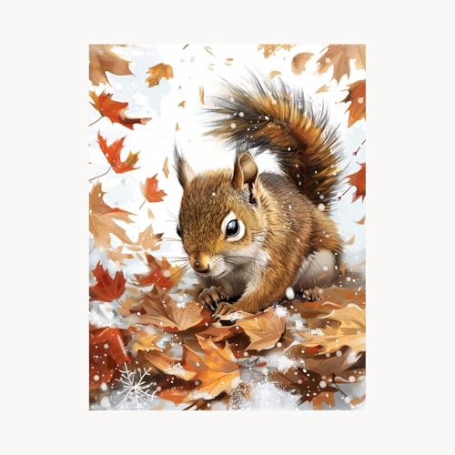 Malen Nach Zahlen Erwachsene Tier Malen Nach Zahlen Kinder Eichhörnchen, Basteln Erwachsene Leinwand Bilder 110 x 80 cm, DIY Set mit Pinsel Acrylfarben Farbe Leinwand, Geschenke für Frauen FYH-6076 von FANLIGZU