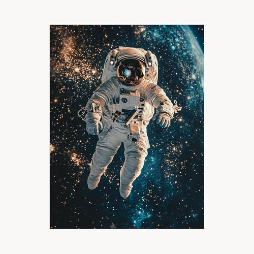 Malen Nach Zahlen Erwachsene Universum Malen Nach Zahlen Kinder Astronaut, Basteln Erwachsene Leinwand Bilder 55x40cm, DIY Set mit Pinsel Acrylfarben Farbe Leinwand, Geschenke für Frauen FYH-6292 von FANLIGZU